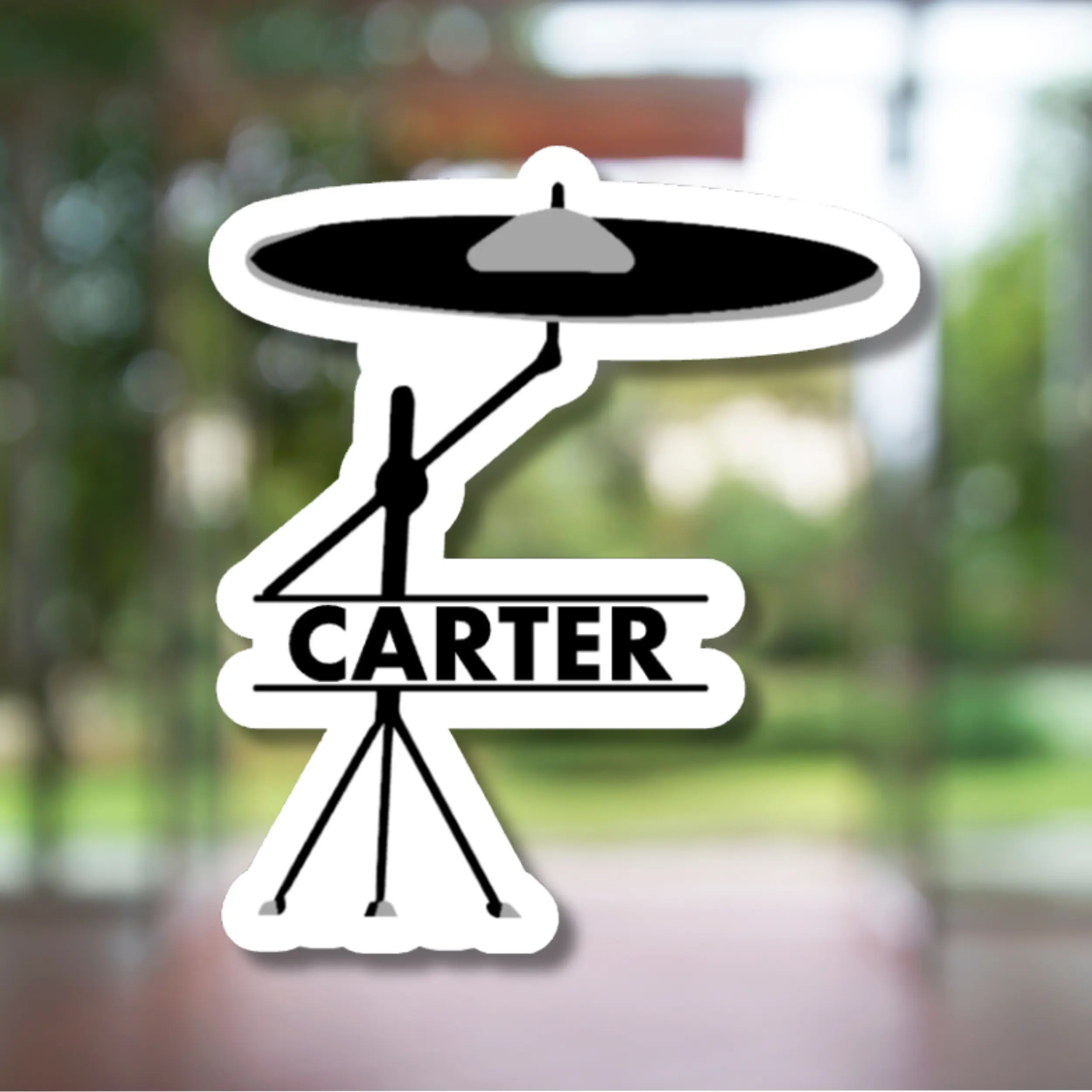 Cymbals Personalized Sticker - Add Your Name Drummer Design for Water Bottles Laptops Notebooks More