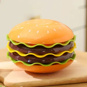 7-layer stackable design set, including a kitchen salad plate, dessert plate, fruit plate and pasta plate, can be used in combination for dinner scenarios Yellow