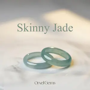 Natural Green Jade Skinny Ring �C Minimalist Stacking | Boho Gift for Her
