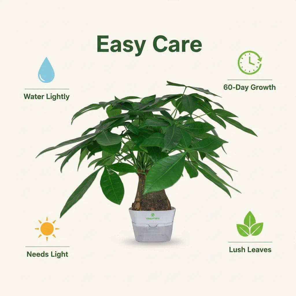 Money Tree Houseplant Lucky Indoor Plant Home Garden Air Purify Plant