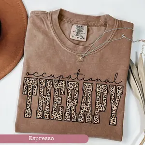 Comfort Colors Leopard Occupational Therapy Tee, OT Shirt, Special Education Shirt, Therapist Shirt, Autism Awareness, Sped Teacher Gift