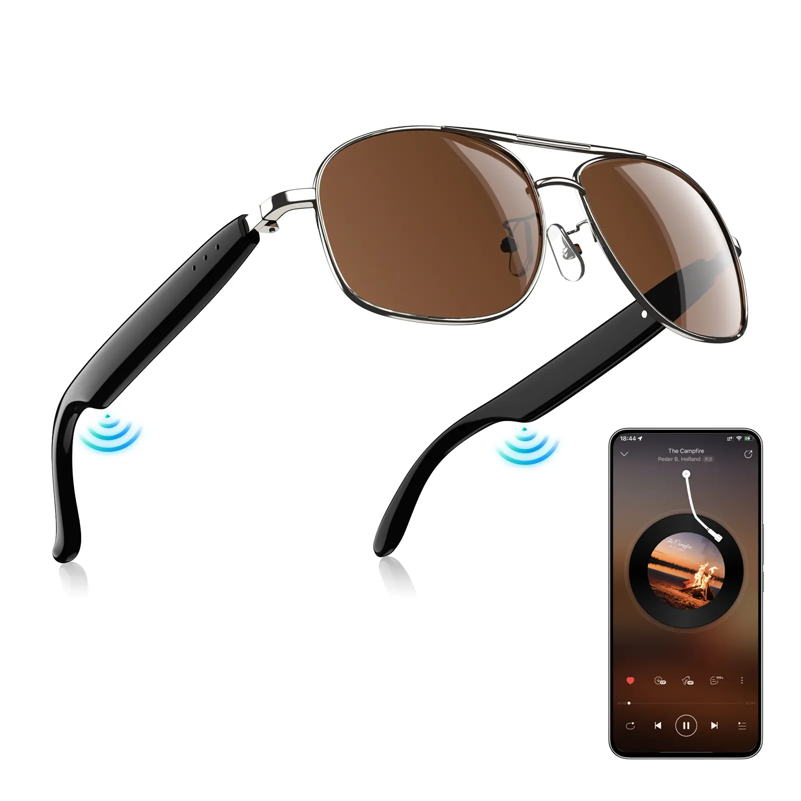 Blackview Multifunctional Audio Sunglasses - Wearable Digital Eye-Friendly Smart Glasses, Bluetooth Audio for Phone Calls & Music, Open-Ear Sound, IP54 Waterproof, UV Blocking, Comfortable Daily Wear, Digital Smart Glasses