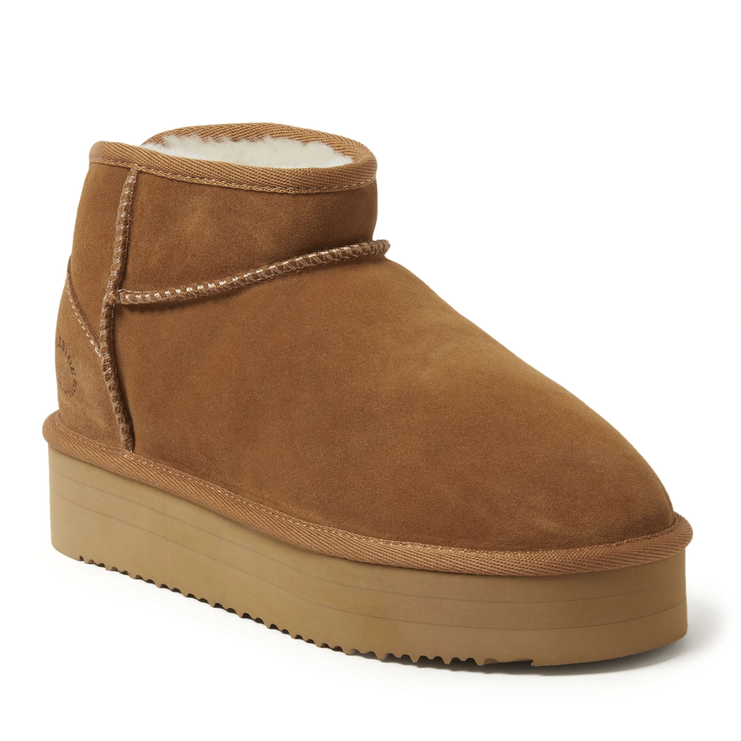 Fireside by Dearfoams Women's Kingston Genuine Shearling Platform Bootie