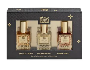 Dubai Underground | 3PC Mini EDP Arabic Collection – Jalalat, Fakhar & Sahra – 0.5fl.oz / 15ml Each – Arabian Fragrances with Rich & Exotic Notes – Long-Lasting All-Day Scent | Ideal for Travel, Gifting, or Everyday Wear