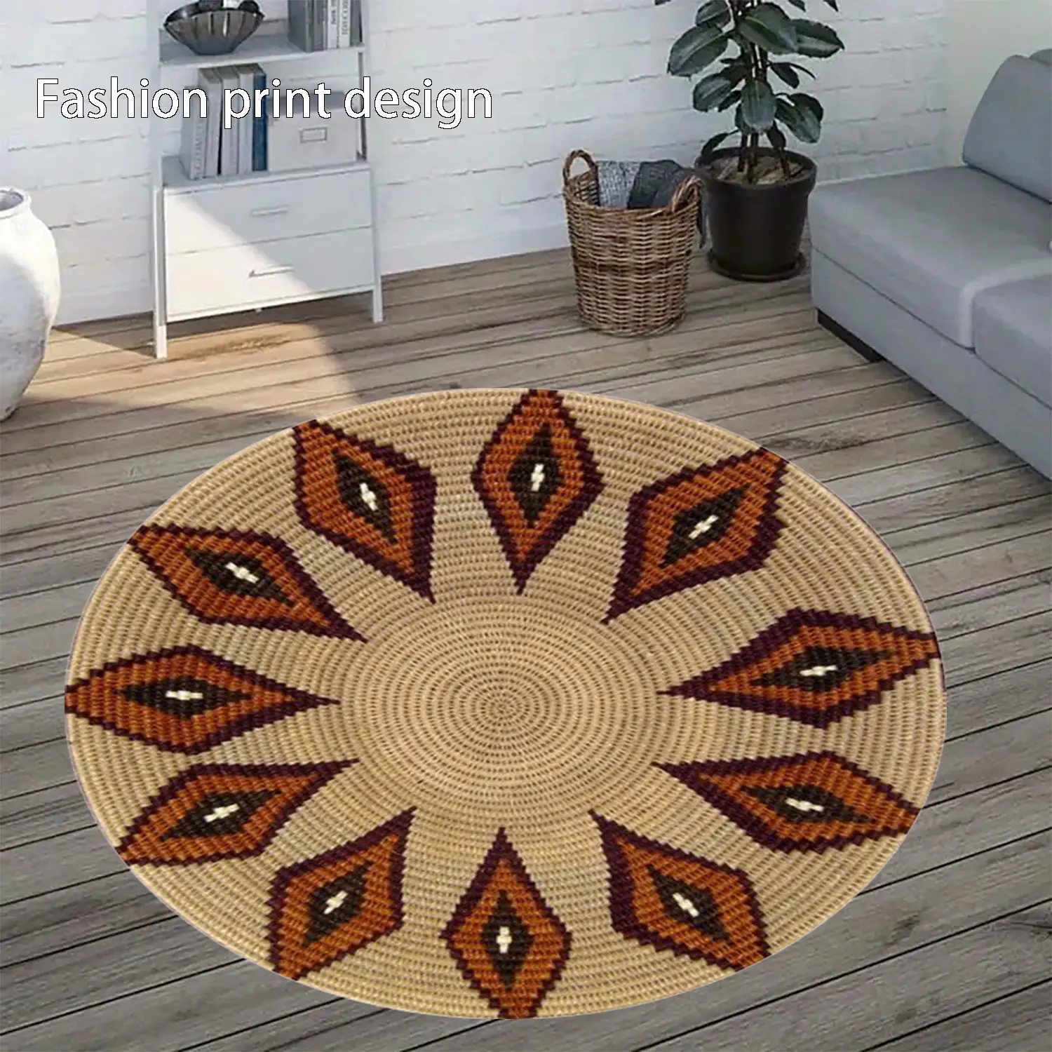 1 flower floor mat, Boho Washable Rugs, decorative rug, bohemian style rugs, suitable for bedroom bedside decoration, living room home decoration, balcony decoration, hotel decoration, New Year's holiday decoration, Valentine's Day decoration