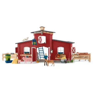 Schleich Farm World Red Barn 92 Piece Playset