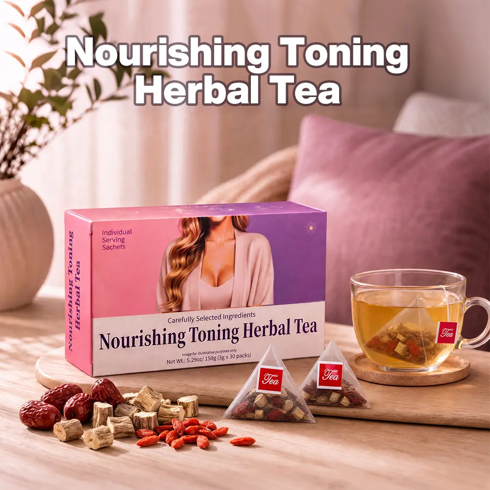 Nourishing Toning Natural Herbs Teabags - Premium Ingredients, Caffeine-Free Blend, Supports Women’s Wellness & Inner Balance, 30 Sachets/Box, 5.29 oz (150g) Beverage