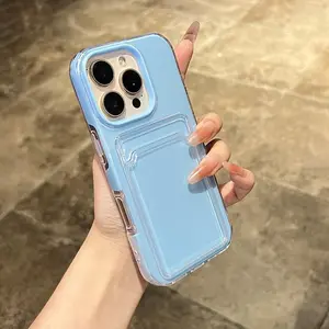 iPhone 17 Air 16 Pro Max Case, Wallet Clear Protective Phone Case, Credit Card Holder, Shockproof, Anti-Scratch, Anti, Cover, Casing