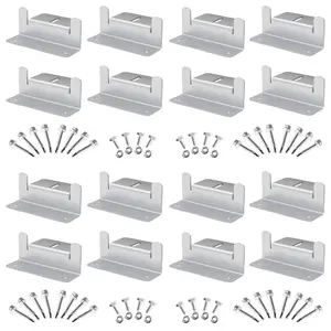 SUNMAK 16 Units per Set Solar Panel Mounting Z Brackets, Solar Panel Mounting Brackets Lightweight Aluminum Corrosion-Free for RVs, Trailers, Boats, Yachts, Wall and Other Off Gird Roof