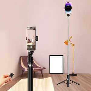 170cm Selfie Stick Tripod, Mobile Phone Accessories, Smart Selfie, Selfie Stand, Extendable Aluminum Tripod with Bluetooth-compatible Remote, Perfect for Travel, Vlog, Video and Photo