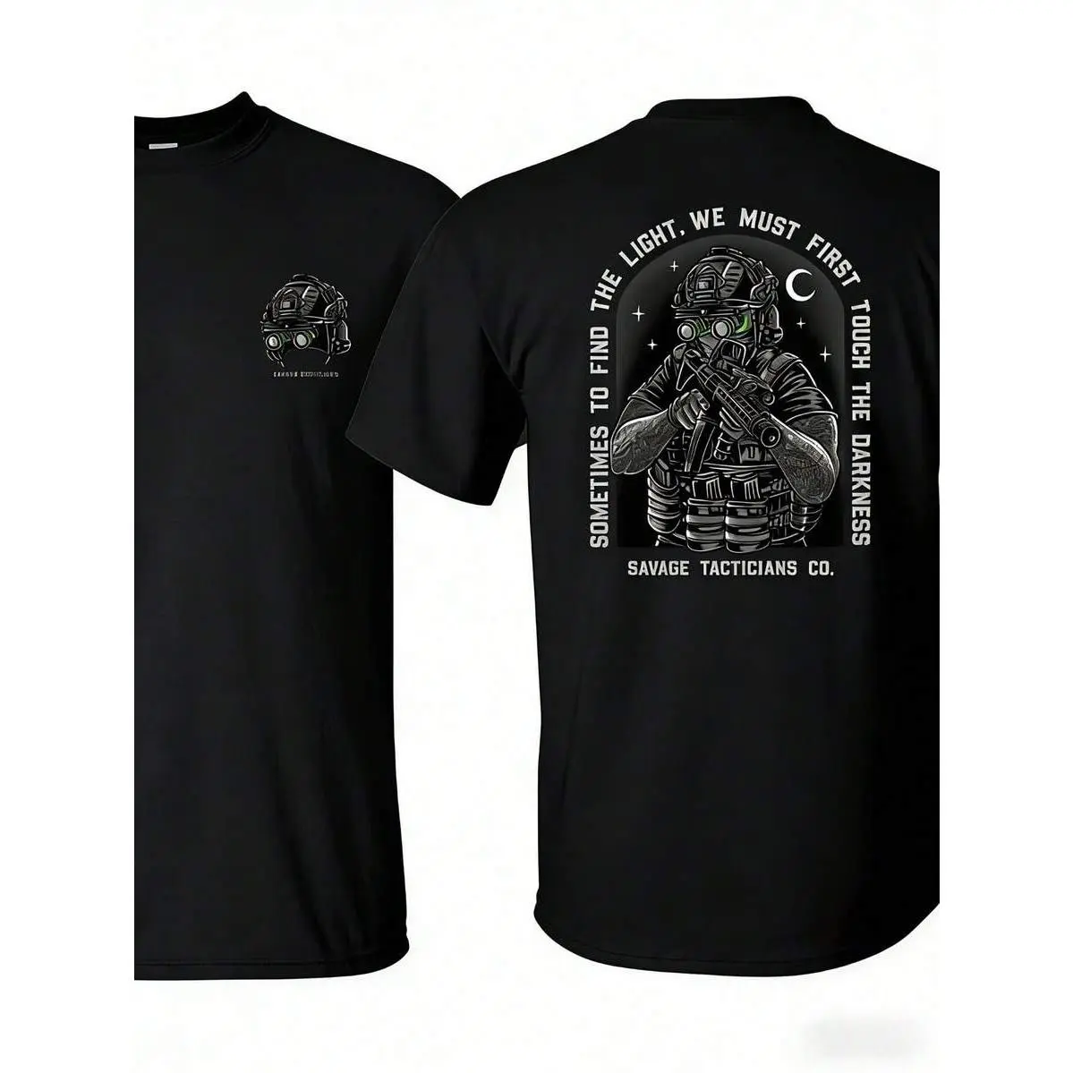 Men's 180g Pure Cotton Short-Sleeve T-Shirt - Dark Double-Sided Tactical Menswear, Soft Fabric, Casual Style for Gun Enthusiasts, Stylish Gift for Friends