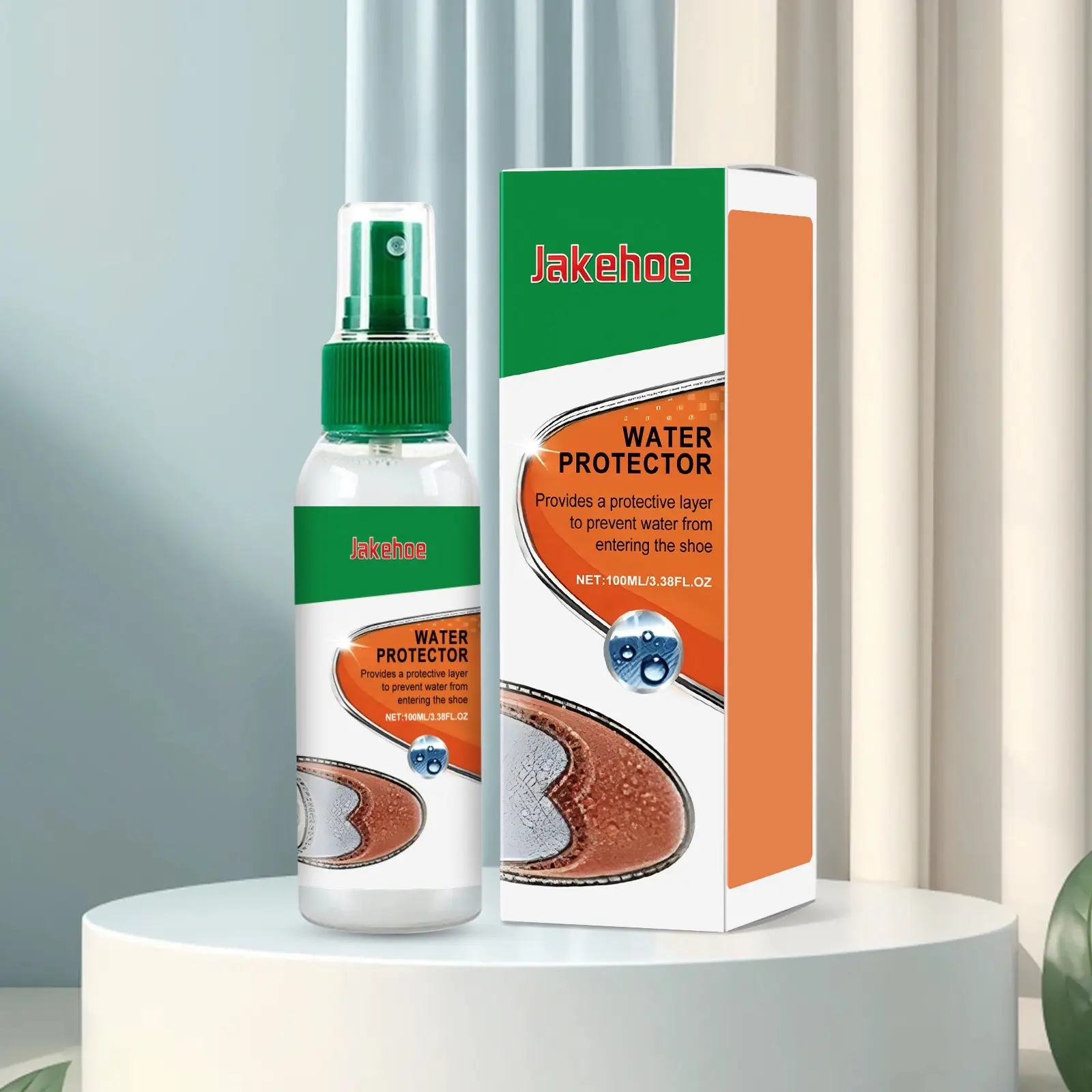 Jakehoe Shoe Waterproof Spray, Anti-Stain Dustproof Care, Portable Shoe Surface Protection, Easy-To-Use Shoe Maintenance Mist