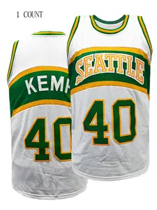 Mens #40 Sports Basketball White Jersey, Breathable Sleeveless Pattern Embroidery Sweatshirt Training Competition Sports Uniforms Suitable for Summer