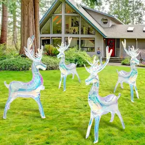 2pcs 94cm Inflatable Standing Christmas Deer, Birthday Wedding Holiday Party Decoration, Indoor Outdoor Xmas Decorations