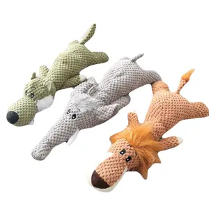 Plush Cartoon Dog Toy (Lion, Elephant, and Wolf)