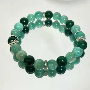 AAAA+ Malachite|Genuine Amazonite|8mm Stretchable Green Beaded Gemstone Bracelet|Healing Crystal|Heart Chakra|Depression Relieve and Healing