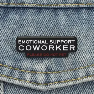 Emotional Support Coworker Enamel Pin, Do Not Pet Funny Office Humor Metal Brooch, Lapel Backpack Badge Fashion Jewelry Accessory for Friends & Colleagues, Alloy Brooch Pin