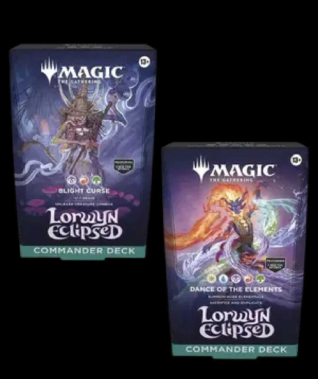 Magic The Gathering Lorwyn Eclipsed Blight Curse and Dance of the Elements Commander Decks [Set of 2]