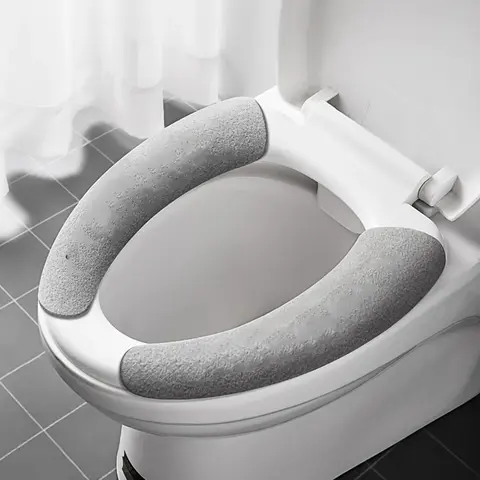 Waterproof Warm Toilet Seat Cushion, Toilet Seat Protector, 1 Count Non-slip Toilet Seat Cover Pad, Soft Washable Cushion Cover Mat, Bathroom Accessories, Home Goods