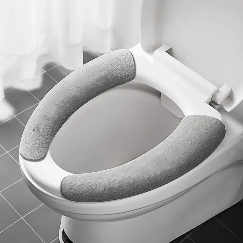 Waterproof Warm Toilet Seat Cushion, Toilet Seat Protector, 1 Count Non-slip Toilet Seat Cover Pad, Soft Washable Cushion Cover Mat, Bathroom Accessories, Home Goods