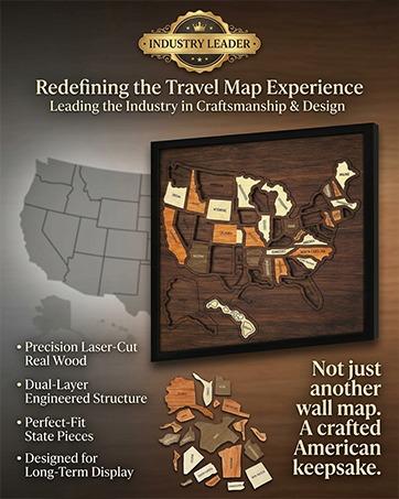 Map puzzle, wooden U.S. travel map puzzle, anniversary gift, children's geography puzzle, or perfect holiday gift for couples and families, record your journey, memory making, home decor, unique traveler gift, best Mother's Day gift