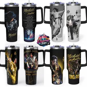 [Collection] Elysian Sip - Michael Movie Series 40oz Tumbler High-Quality Insulated Tumbler V1, Michael Jackson Biopic Film Theme Tumbler With Handle, King of Pop Fan Gift Tumbler, Leakproof Travel Mug.