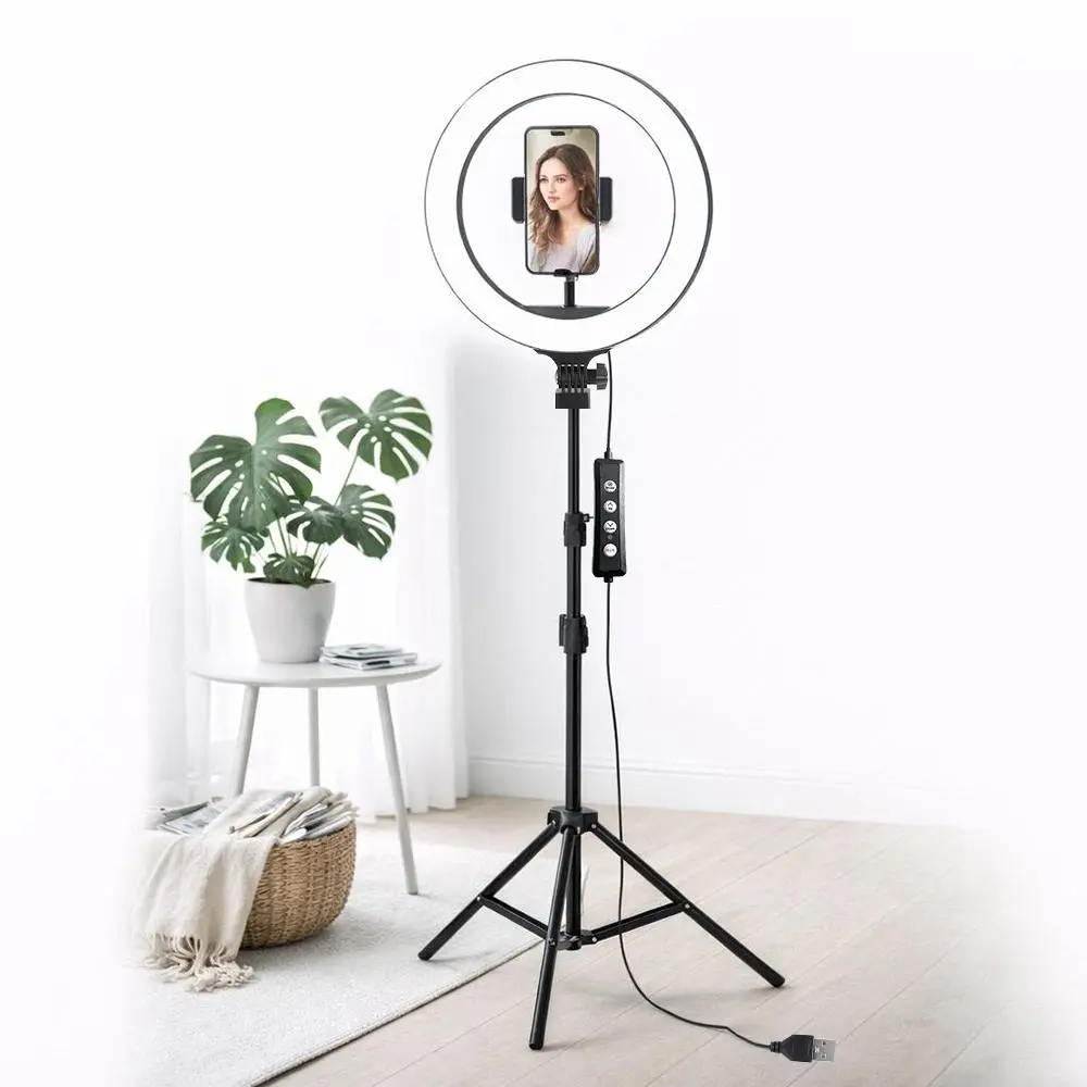 UEGOGO 12 Inch RGB Foldable Ring Light with Extendable Stand, 160cm Flexible Tripod & Phone Holder, LED Selfie Light for Makeup Live Stream Video Recording