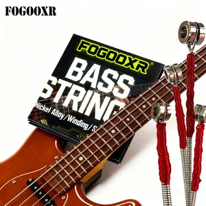 Red Black Silk Wrap Bass Strings with Long Wrap Tail and No.6 Bigger Ball End - Nickel-Plated Ball End Bass String