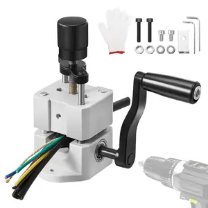Manual Wire Stripper and Stripping Machine for 0.06 to 1 Inch Wires | Hand or Drill Powered Portable Cutter for Insulated Copper and Aluminum Wire, Adjustable Cutting Radius, Ergonomic Handle, Lightweight