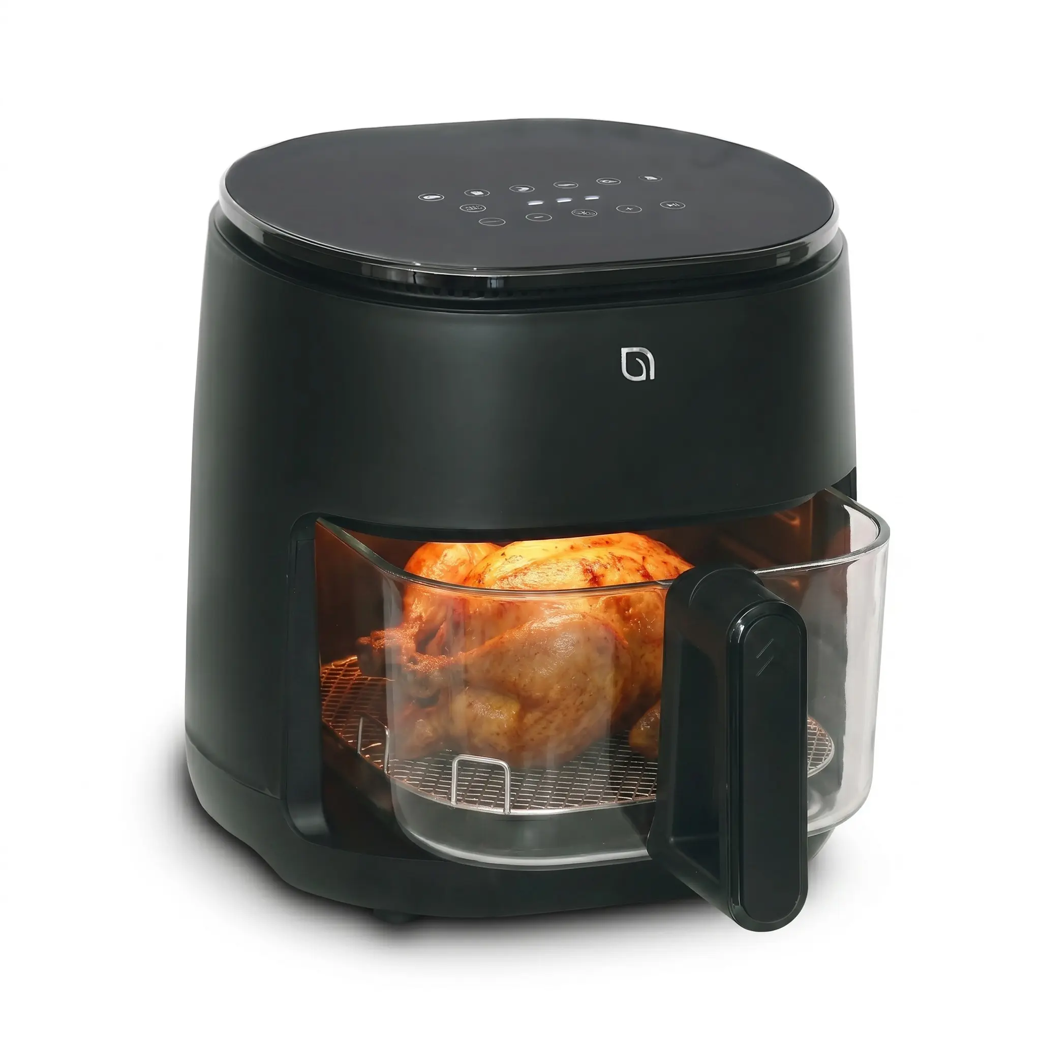 Willow - Non-Toxic 5QT Air Fryer with Glass Bowl and Digital Display, Large Touchscreen Air Fryer Oven, Dishwasher Safe Made with 99% Recycled Plastic - 1500W