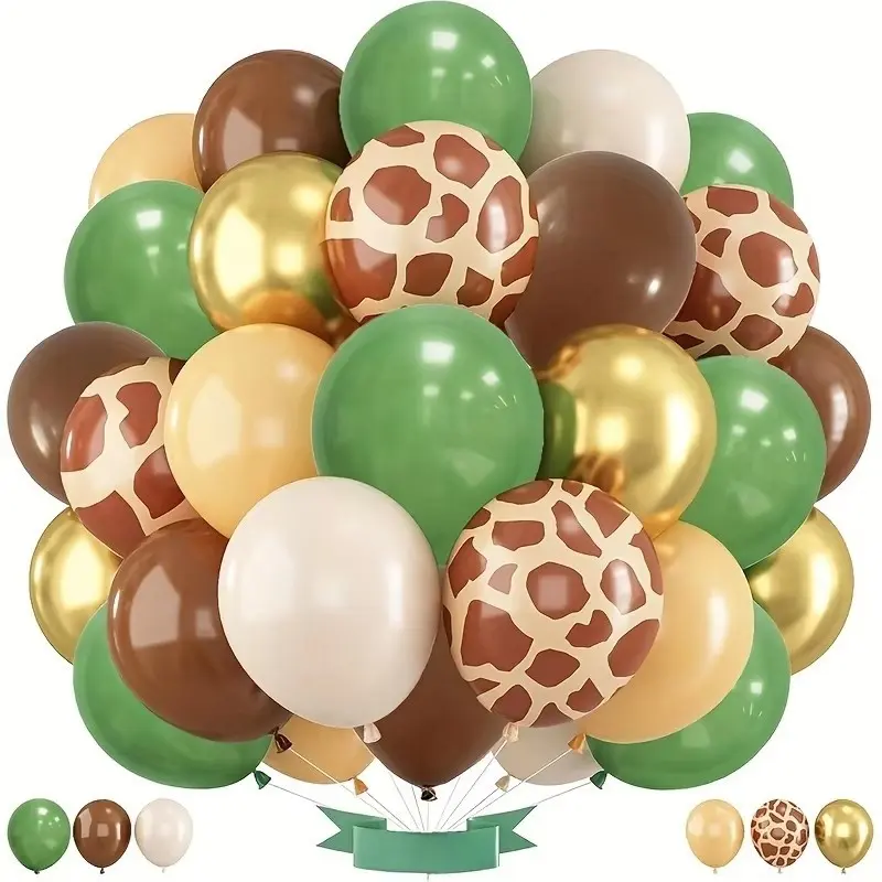 26pcs Jungle Animal Theme Latex Balloons Set, Balloon Party Supplies, Perfect for Tropical Wildlife Party Decorations, Birthday and Anniversary Celebrations