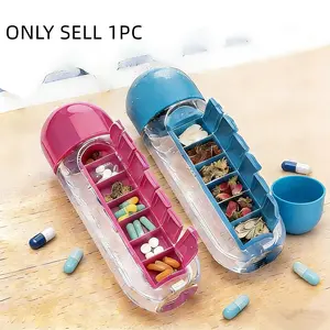 2-in-1 Medicine Box & Sports Water Bottle, 7-Day Pill Organizer, Portable Hydration & Medication Tracker, Running Water Bottle Handheld, Work & Daily Health, 20oz