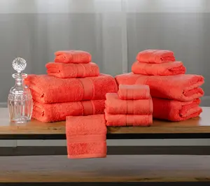 Superior 12 Piece Organic Cotton Ultra Plush Towel Set