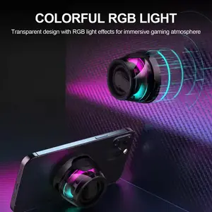 Magnetic Mini Bluetooth Speaker, 5W mini Speakers Wireless with Bluetooth 5.3, RGB Light, Game Mode, 7H Playtime, Portable Phone Stand for iPhone, Travel, Golf Cart - Black