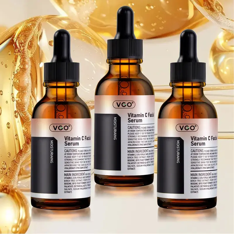 VGO Vitamin C & Snail Mucin Skincare Kit - 30ml Facial Serum Essence, B3 Cream, Daily Gentle Cleanser for Hydrating, Radiance-Boosting, Skin Repair & Moisturizing