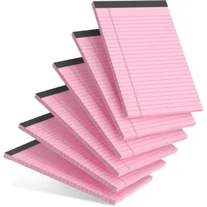 6 count Small Note Pad 5x8 College Ruled Pink Legal Pads Paper Notepads 6 Pack Study  Writing Pads 5 x 8 Legal Pads Perforated Narrow Ruled Pads of Paper Pink