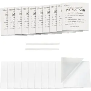 10Leccion 20 Pack of TPU Pool Patch Repair Kit for Air Mattress, Swimming Pool, Bounce House, Tent, Canvas, Canopy, Floats, Tubes Bed and Inflatable Toys with 2 Pieces Plastic Deflate Tubing