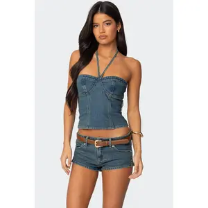 Jagger Denim Halter Top