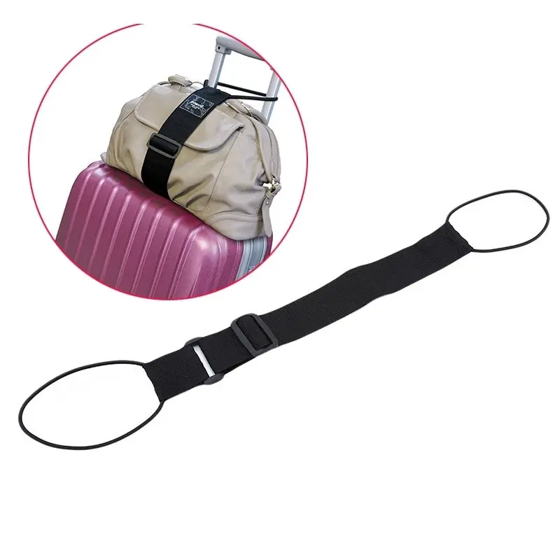2pcs Adjustable Travel Belt for Luggage - Elastic Suitcase Strap with Bungees for Carry-On Bag - Airport Travel Accessories - Durable Travel Accessory - Travel Essentials - Traveling Gadgets