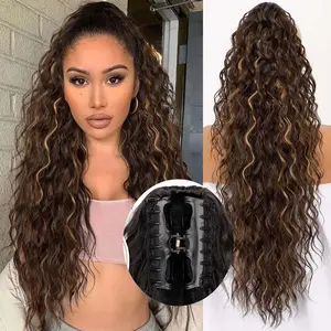 Ponytail Extension Claw 30inch Curly PonyTail Clip in Claw Hair Extensions Fluffy Natural Looking Synthetic Hairpiece for Women Daily Use
