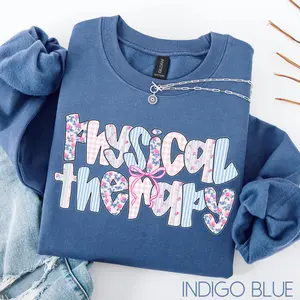 Physical Therapy T-Shirt / Sweatshirt & Hoodie , Coquette Physical Therapist, Pt Gift, Physical Therapy Crewneck Clothes Sleeve