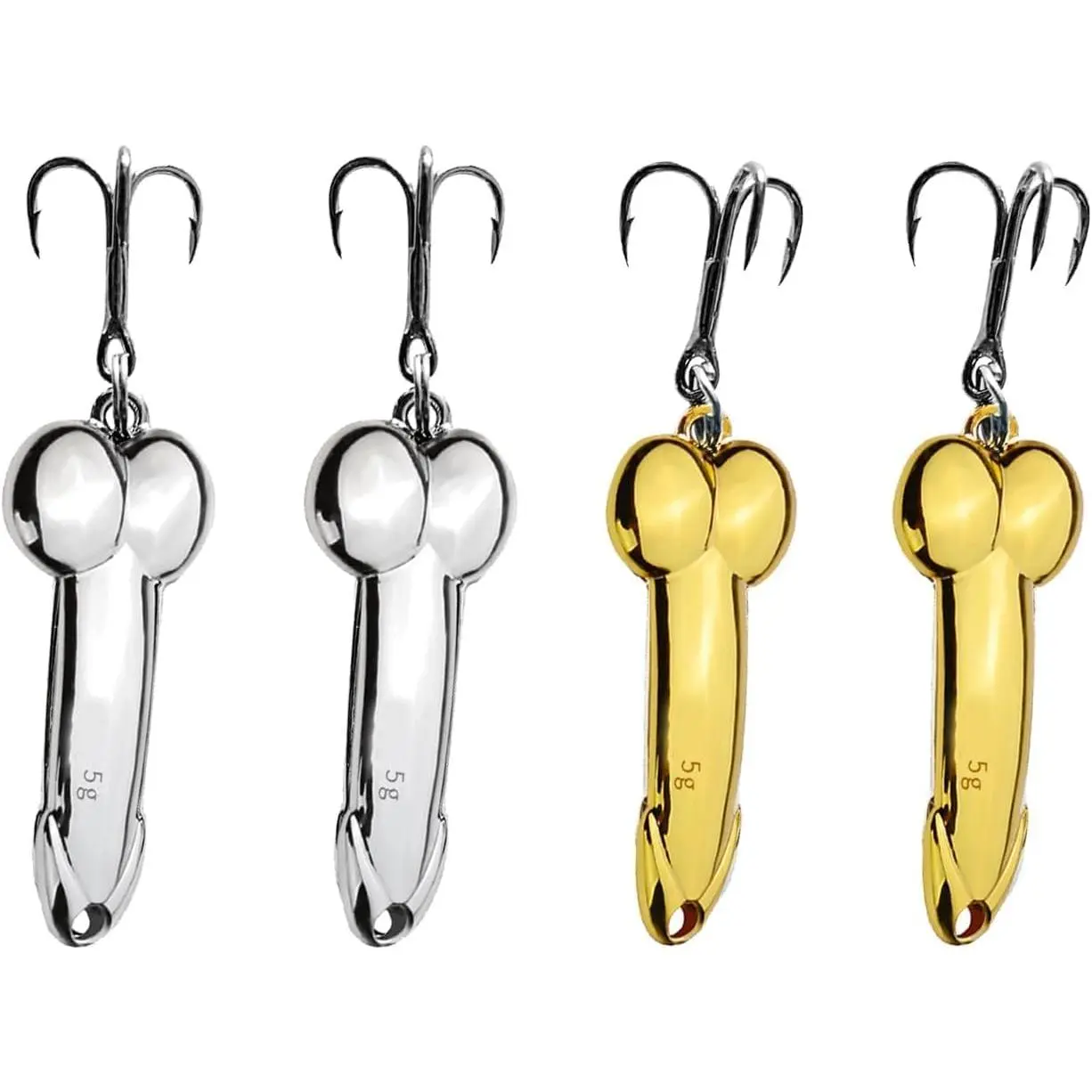 4 count Funny Fishing Lures Fishing Spoons Bass Fishing Lure Trout Lures Spinner Baits for Bass Fishing Gear Hard Metal Sequin Fishing Jigs Freshwater Saltwater Fishing Equipment Hook for Fishing Lovers