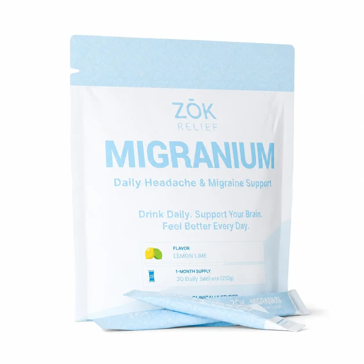 Migranium: Lemon Lime - The anti-headache powder with magnesium, vitamins & brain-boosting formula. Edible Dietary Supplement Daily Nutrition Supplement Healthcare Drink