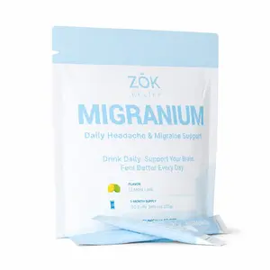 Migranium: Lemon Lime - The anti-headache powder with magnesium, vitamins & brain-boosting formula. Edible Dietary Supplement Daily Nutrition Supplement Healthcare Drink