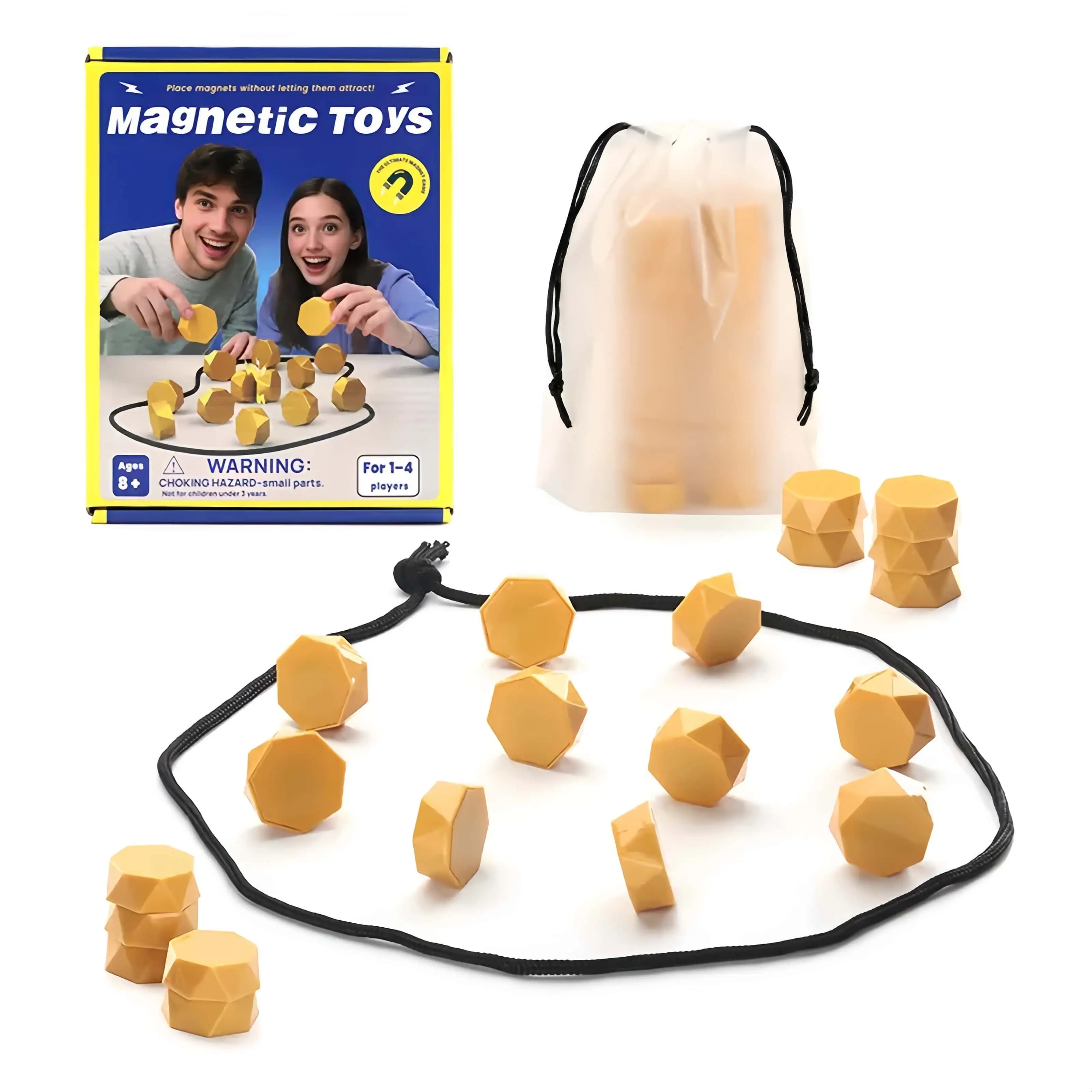 Multiplayer Balance Strategy Board Game, Portable Travel Chess Game Complete Kit with 20 Game Pieces and Drawstring Storage Bag