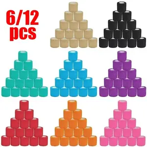 Self-Adhesive Bandage Rolls, 6 Pack/12 Pack, 5cm X 4.5m, Elastic Compression Socks, Wrist and Ankle Support, Pet & Veterinary Use