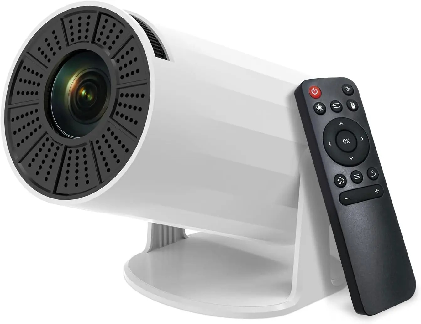【180° Ceiling Projector】Rotatable Smart Projector with WiFi 6 & Bluetooth, Native 1080P Full HD, Auto Keystone, 4K Support, Portable Movie Projector for Bedroom Ceiling, Night Sleep