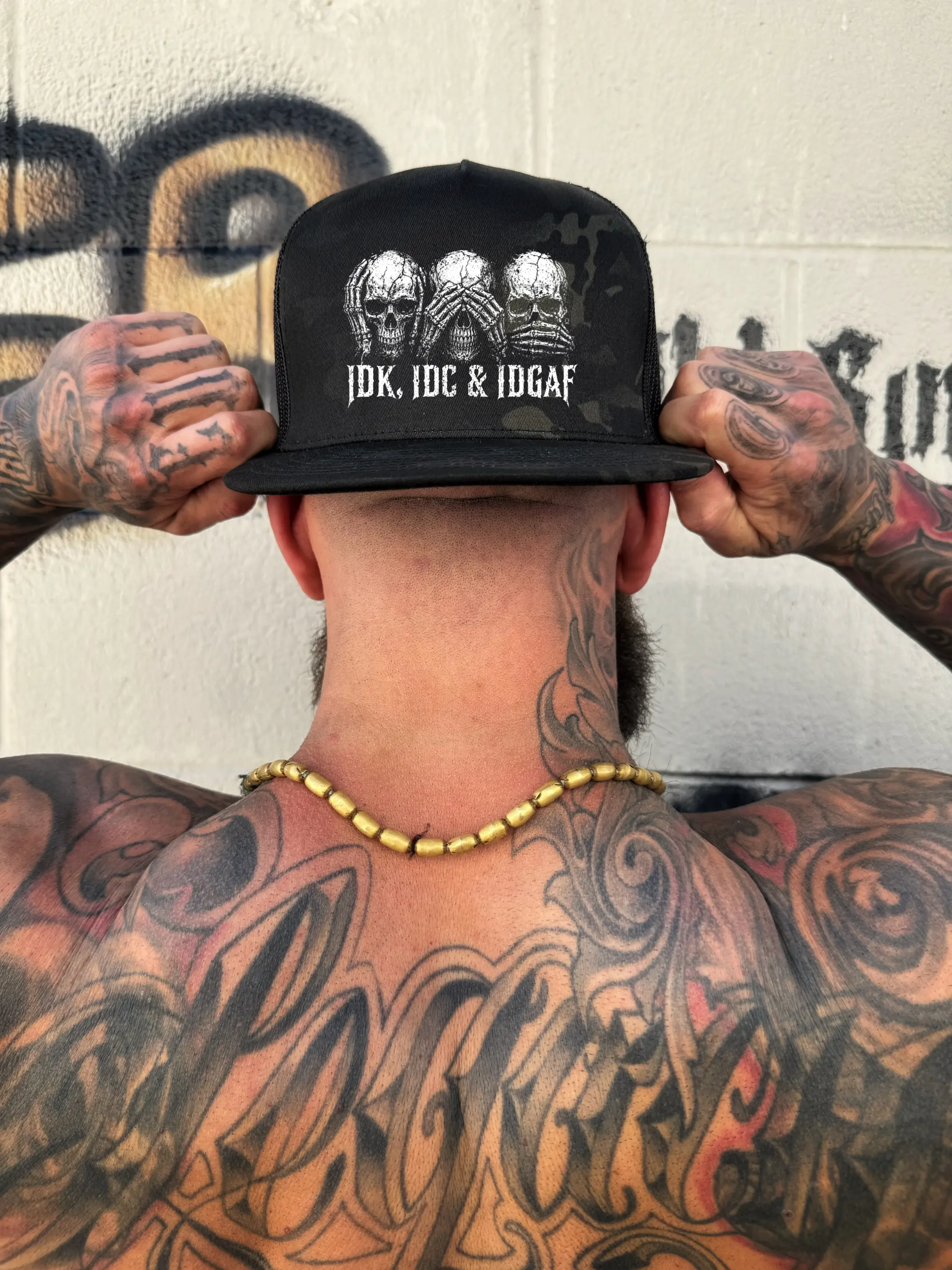 IDC BLACK CAMO FLAT BILL HAT