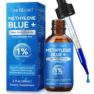Methylene Blue 1% Solution 2 fl oz High-Purity Glass Bottle Organic with Stevia No Formaldehyde Alcohol Gluten US-Made Healthcare Support for Cognitive Function Antioxidant Properties Brain Health Energy Boost - Vitamin, Bathroom summervibes