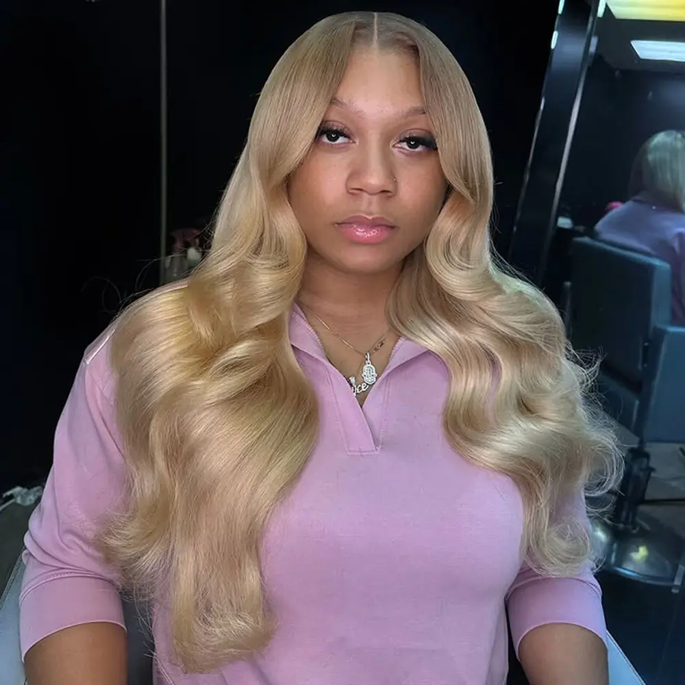 Milk Tea Ash Blonde Wig Human Hair Body Wave 13x6 Lace Front Wig Human Hair Ombre Glueless Wigs Pre Plucked Small Knots 200% Density Lacce Frontal Brazilian Wig for Women